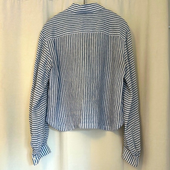 Frame Handkerchief Striped Linen Top - Picture 5 of 6